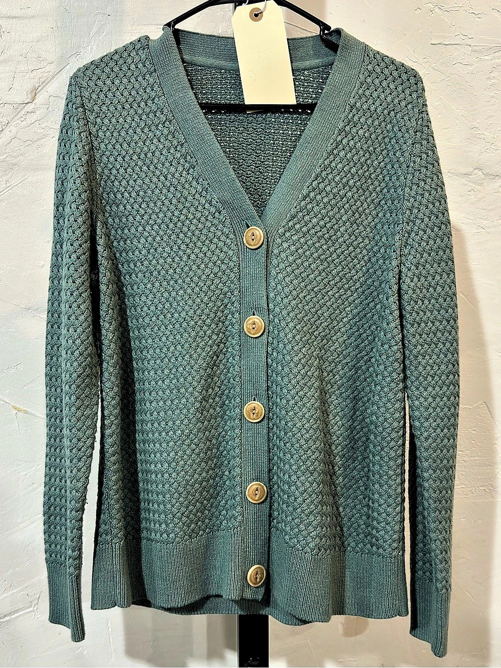 L.L. Bean blue/green textured knit cardigan